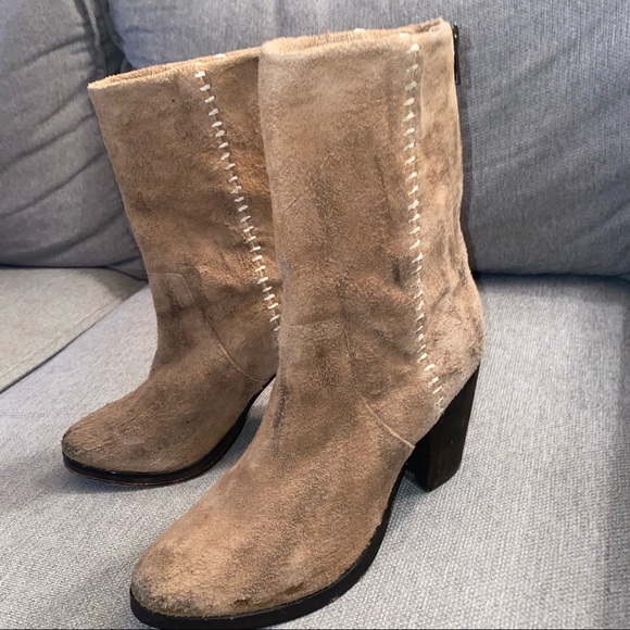$300 Free People Distressed Leather Ankle Boots - Picture 5 of 7
